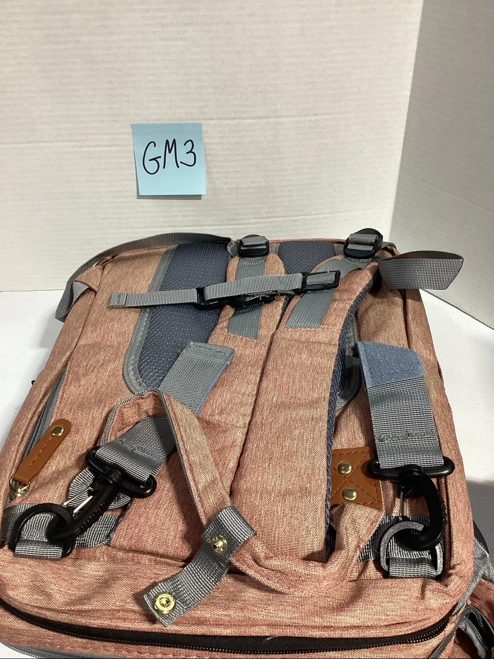 Pink & Gray Quilted Baby Bag Backpack
